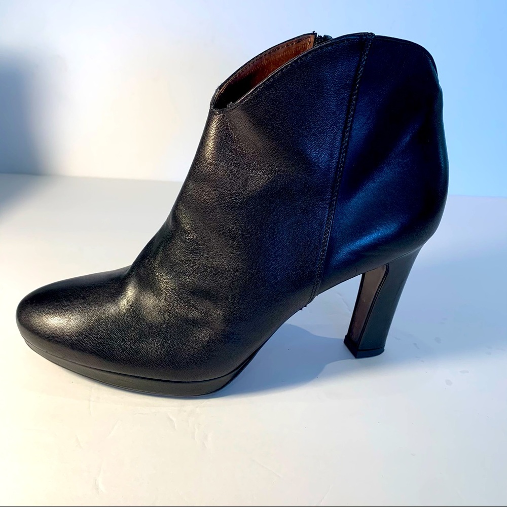 Paul Barritt NY black leather heel booties sz 40